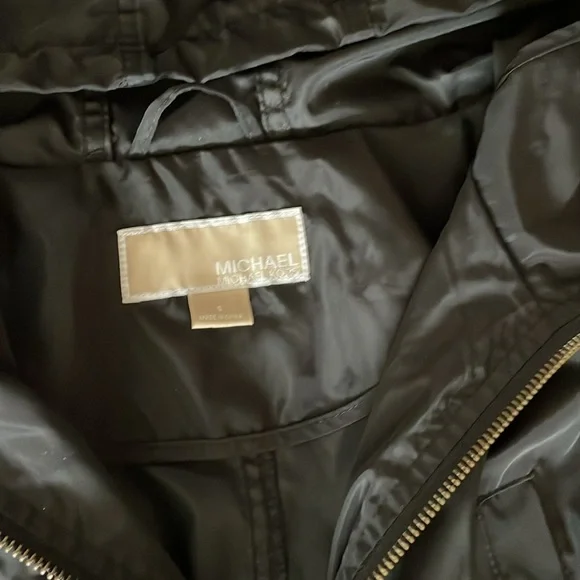Michael Kors Rain Jacket Mid-length Black Small - Picture 2 of 6